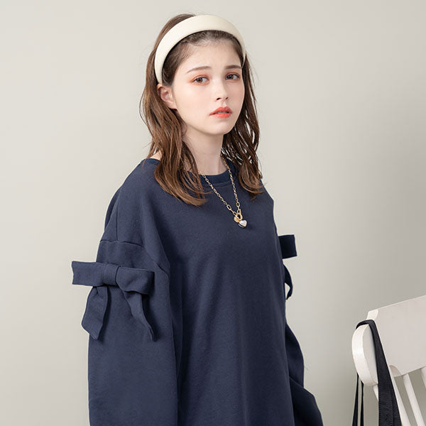 ショルダーリボンスウェットワンピ – レディースファッション通販の夢