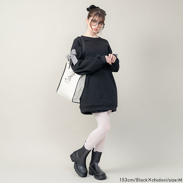ショルダーリボンスウェットワンピ – レディースファッション通販の夢