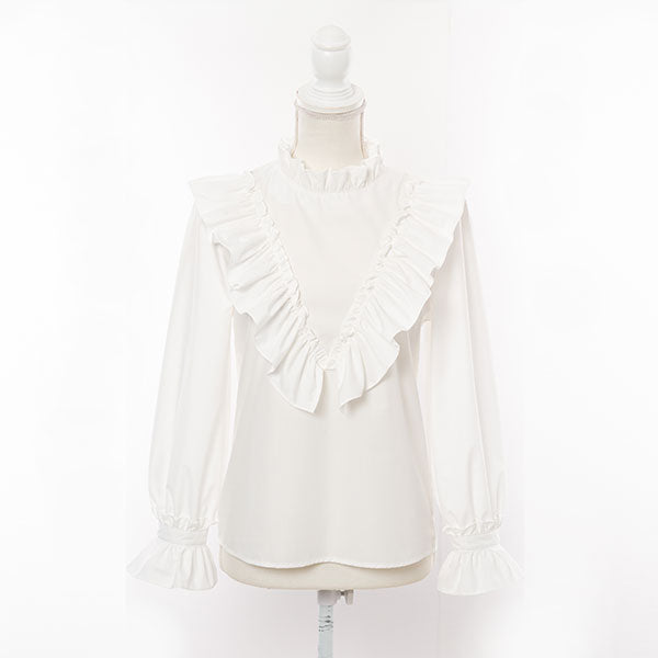 ⭐︎美品⭐︎ damefrank ハイネックフリルブラウス - メルカリ