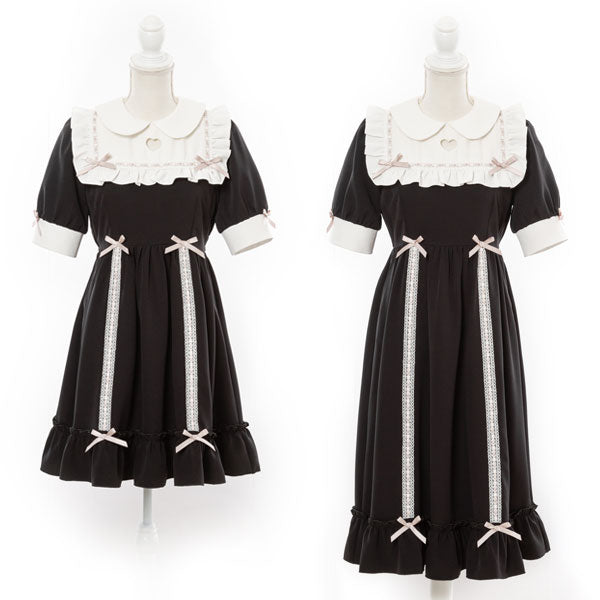 DearMyLoveWhip ハートはしごリボンワンピース サックス セーラー ハートくり抜きはしごリボンワンピース – レディース