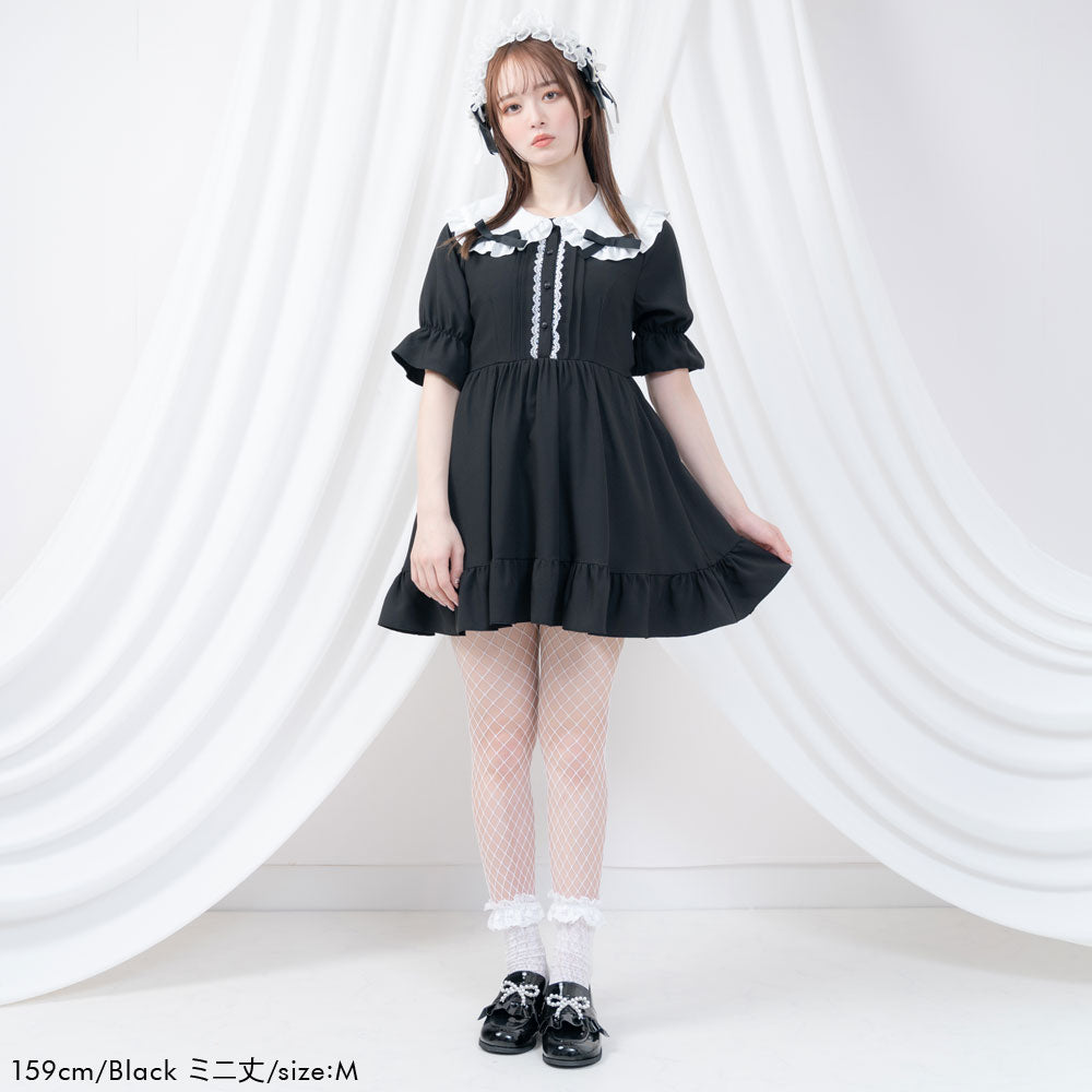シンプル丸襟リボンワンピース – レディースファッション通販の