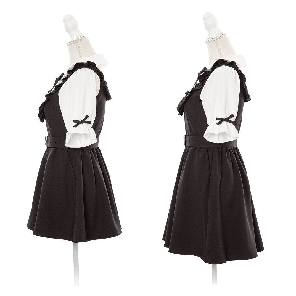 お茶会フリルハートリボンワンピース お茶会フリルハートリボンワンピース – レディースファッション