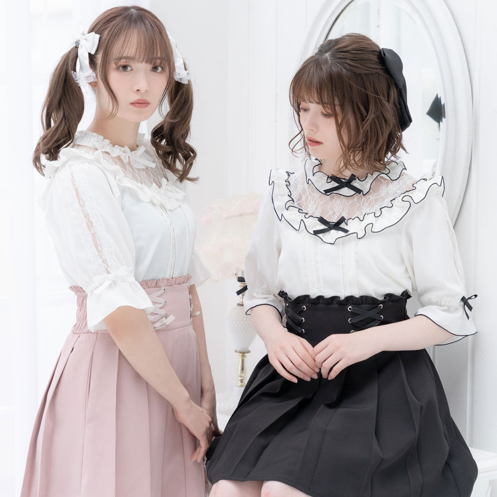 レース切替フリルブラウス – レディースファッション通販の夢展望【公式】