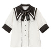 ホワイト×黒襟