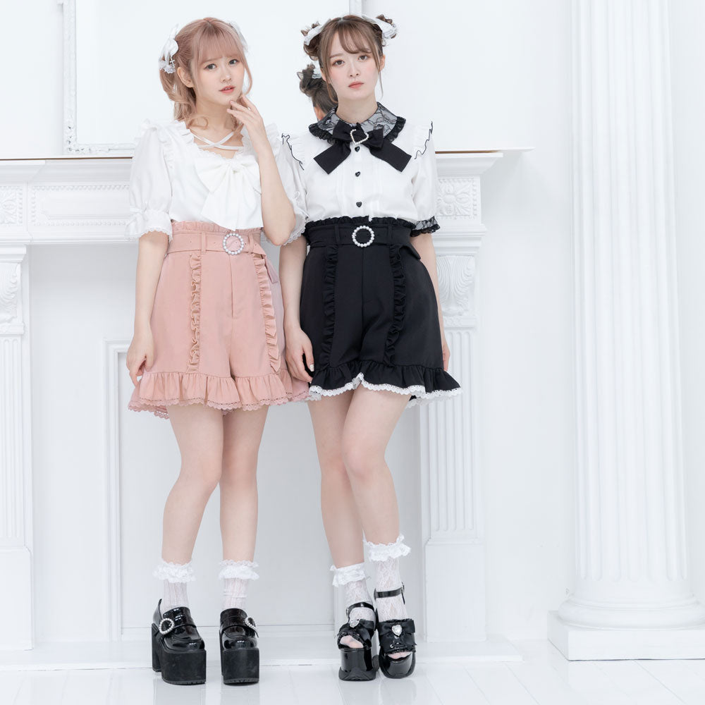 バックルベルトフリルショートパンツ – レディースファッション通販の