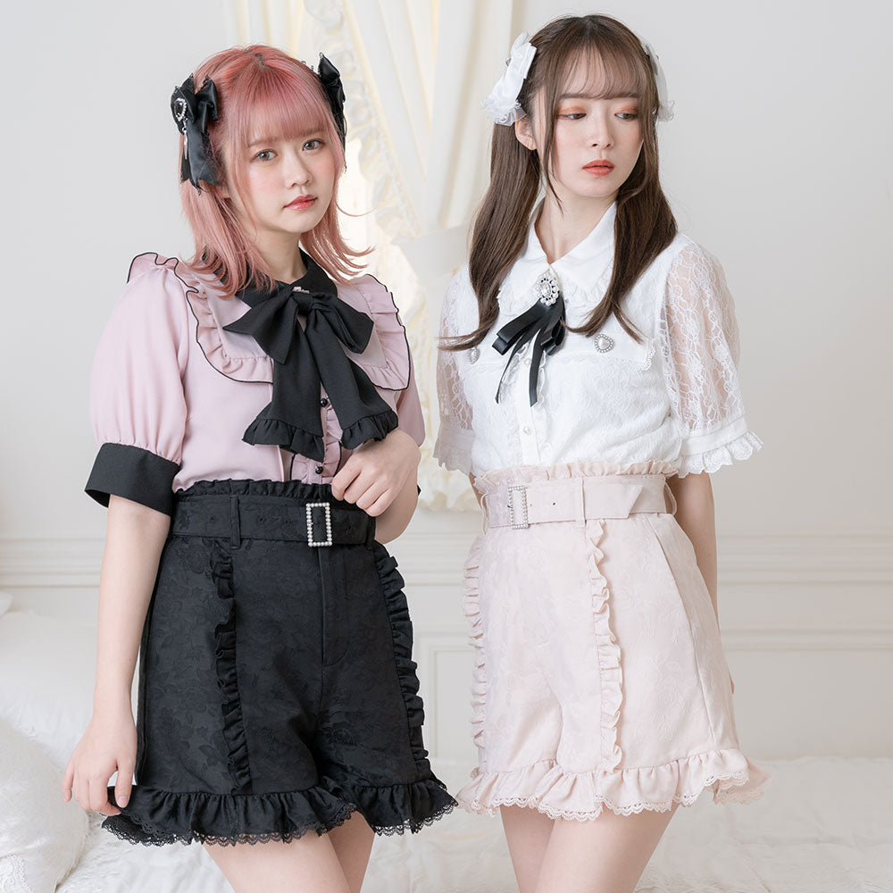 manielleフリルジャガードショートパンツ manielleフリルジャガードショートパンツ HC244PT1007-8.jpg