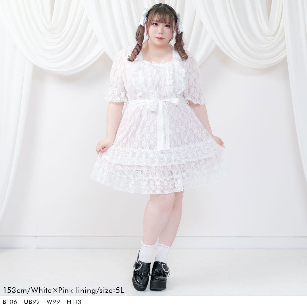 VISIBLE REIKO MATSUYAMA 姫袖フリルレースワンピース （お姫様