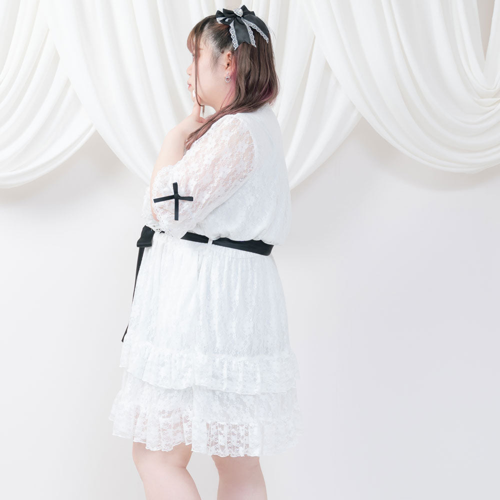 VISIBLE REIKO MATSUYAMA 姫袖フリルレースワンピース - メルカリ