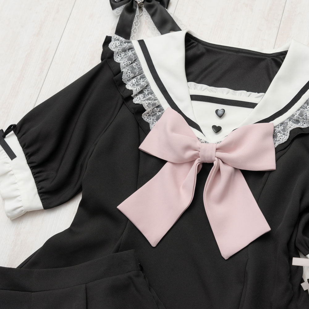 セーラーレースリボンセットアップ – レディースファッション