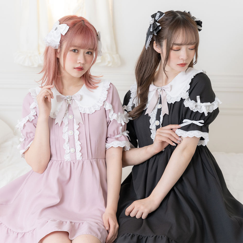 美品❣️axesfemme レース付 ワンピース 姫ギャル 姫系 ロリータ フリル コットンレースフリルワンピース – レディースファッション通販