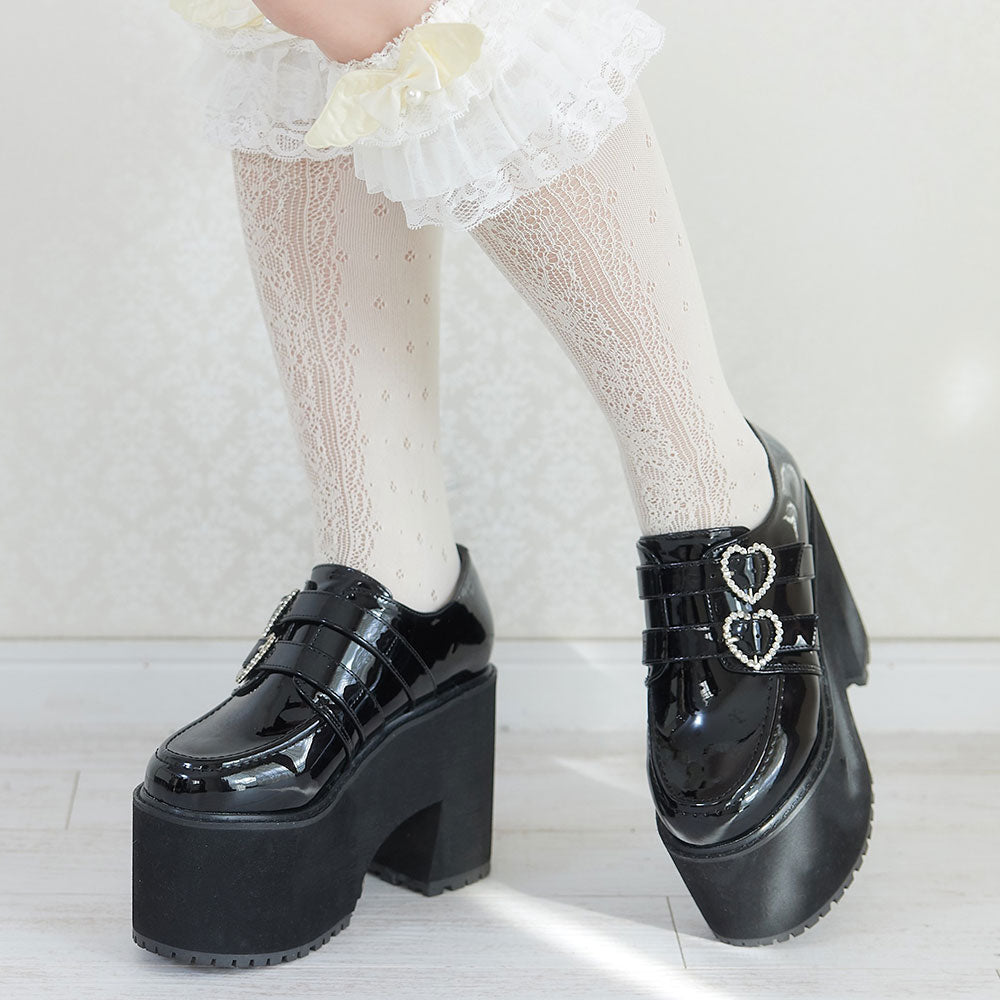 ROJITA スクエアービジュローファ　美品　厚底シューズ　ローファー　パンプス 厚底ビットローファーパンプス（BY_8700183