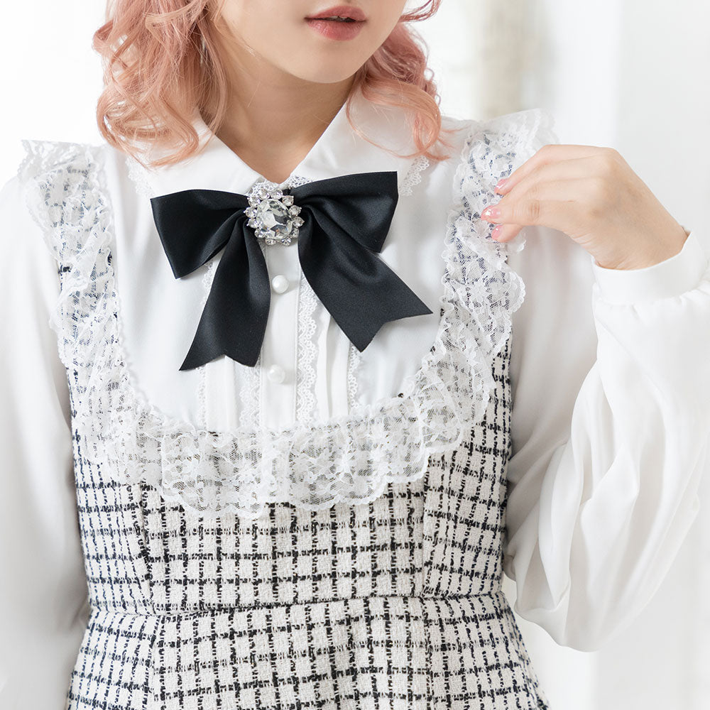 【美品✨】グレースクラス リボンヤーンツイードワンピース ダイアグラム リボンヤーンツイードワンピース / GRACE CONTINENTAL | GRACE