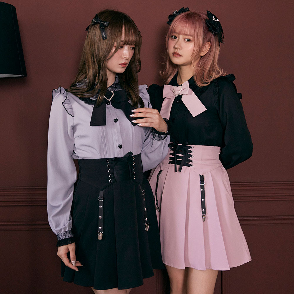 コルセットデザイン風プリーツスカート – レディースファッション通販