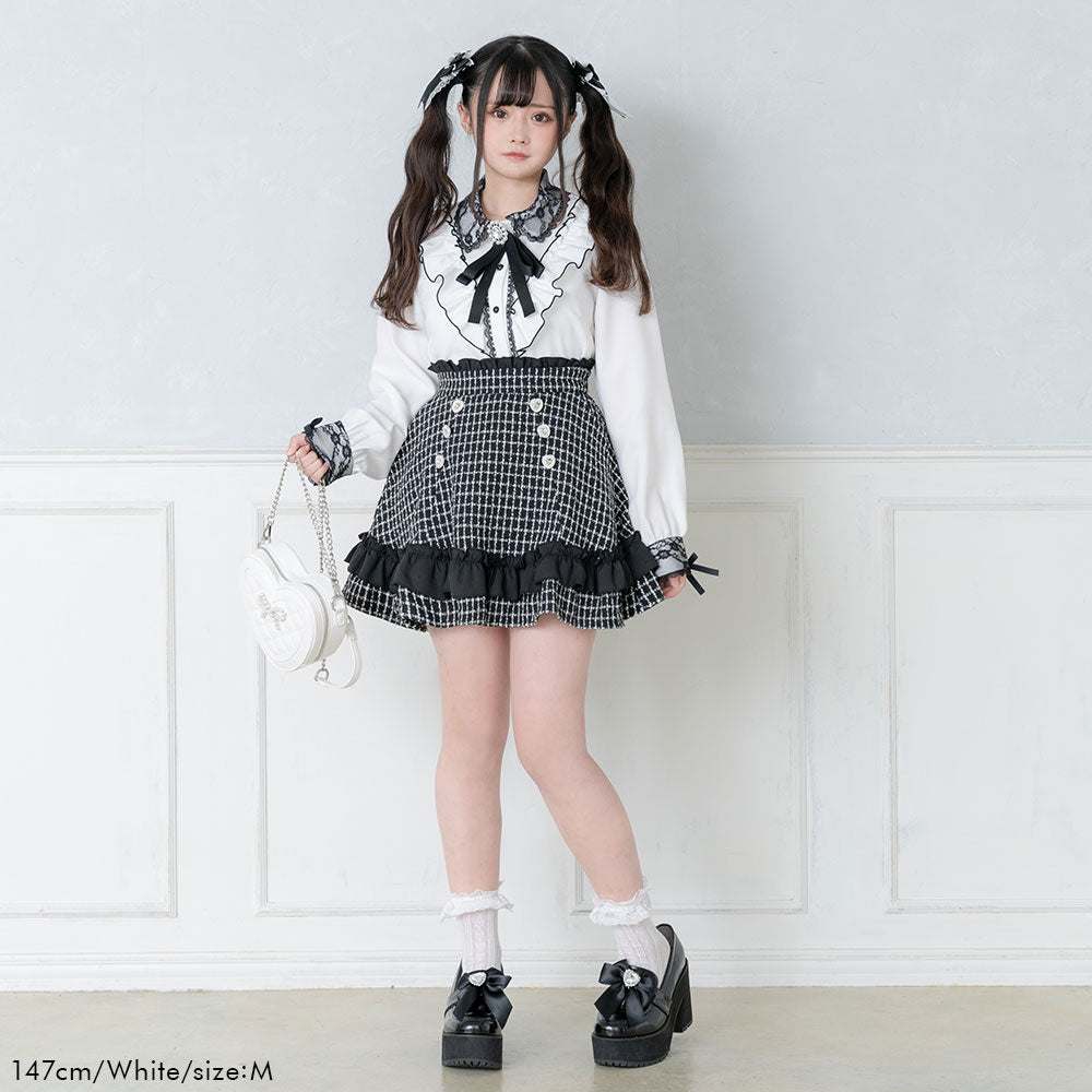 DearMyLove キラキラビジューレース重ねフリルワンピース ピンク ミニ レースフリルハートビジューブラウス – レディースファッション