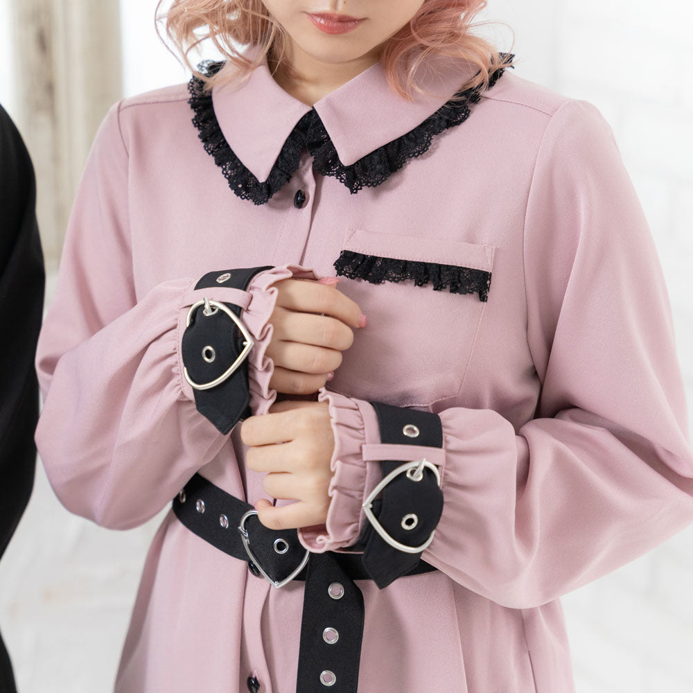 ハートベルトレースシャツワンピ – レディースファッション通販