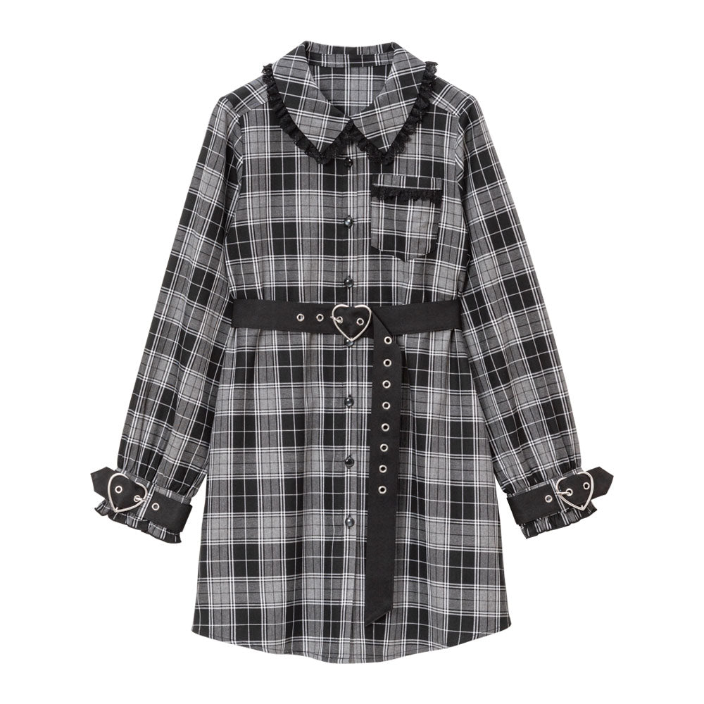 ハートベルトレースシャツワンピ – レディースファッション通販の夢