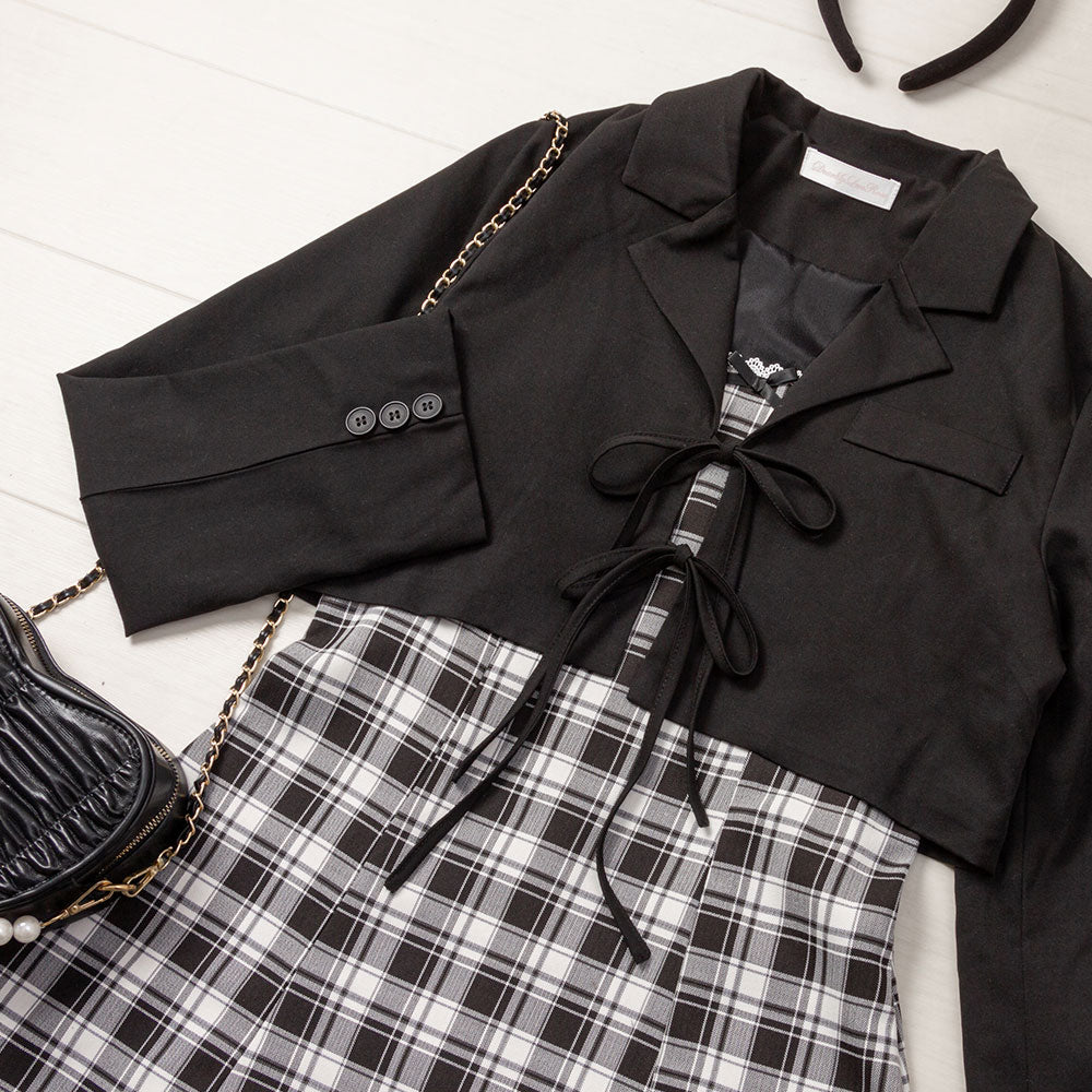 uni's room■ショートジャケット&パンツツーピース ST-AW20-05TC uni's room□ショートジャケット&パンツツーピース ST-AW20-05BK