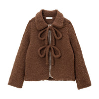 テディダブルリボンボアジャケット