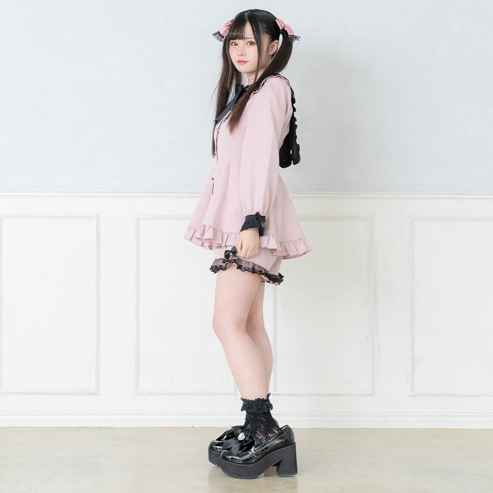 ハンドメイドスタイ レースフリルリボン付き うさみみスタイ mimi様