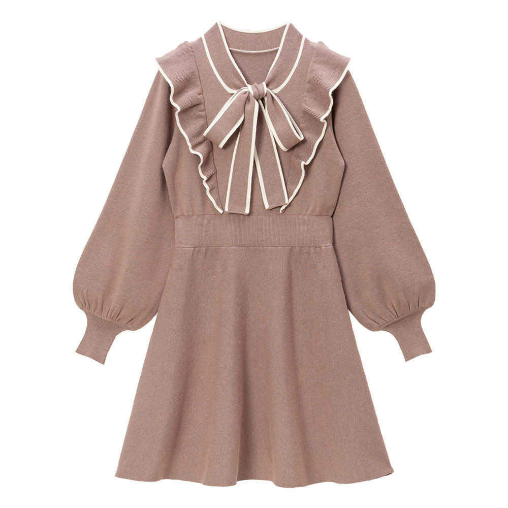 pium ピウム　レイヤードボウタイフレアミニワンピース　ワンピース　レディース レイヤードボウタイフレアミニワンピース – pium