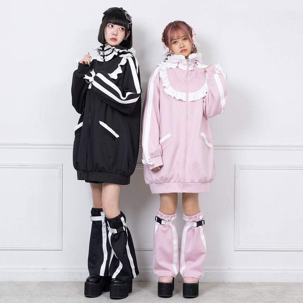 ディアマイラブ ハシゴレース うさみみ ジャージ パーカー ブルゾン ピンク はしごレースフリルうさ耳ジャージ – レディースファッション通販の夢