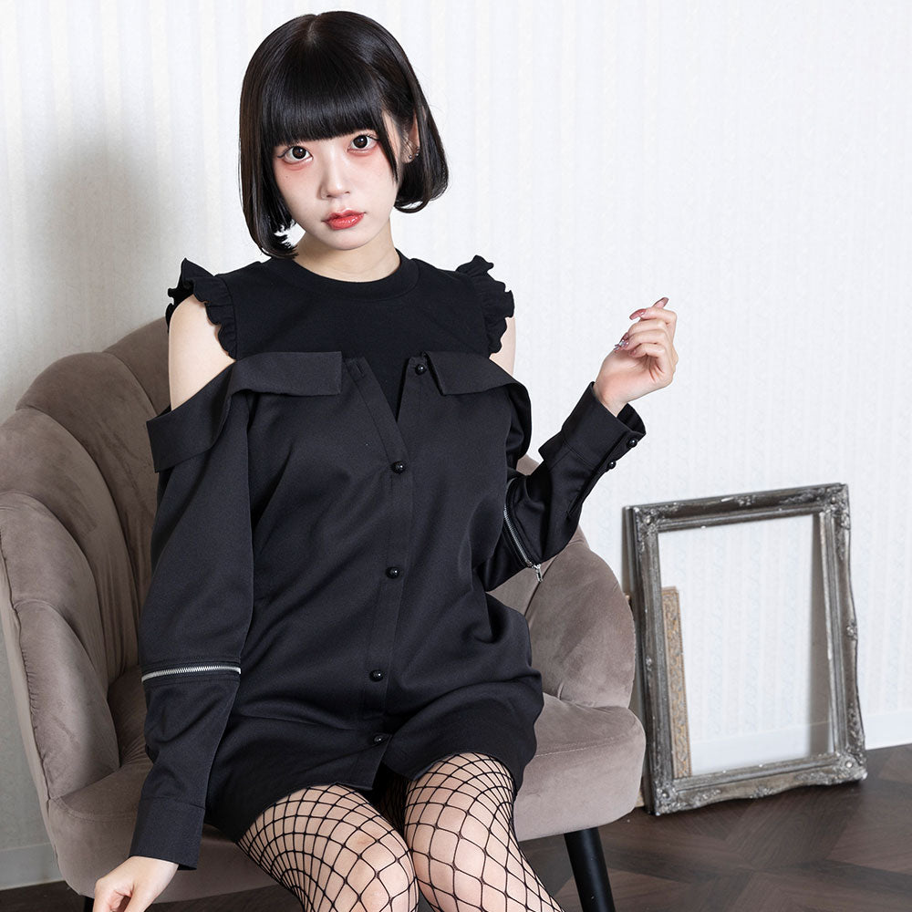 美品★Curensology｜定価3万 ＜＆RC＞タイプライターシャツワンピース 美品☆Curensology｜定価3万 ＜＆RC＞タイプライターシャツワンピース