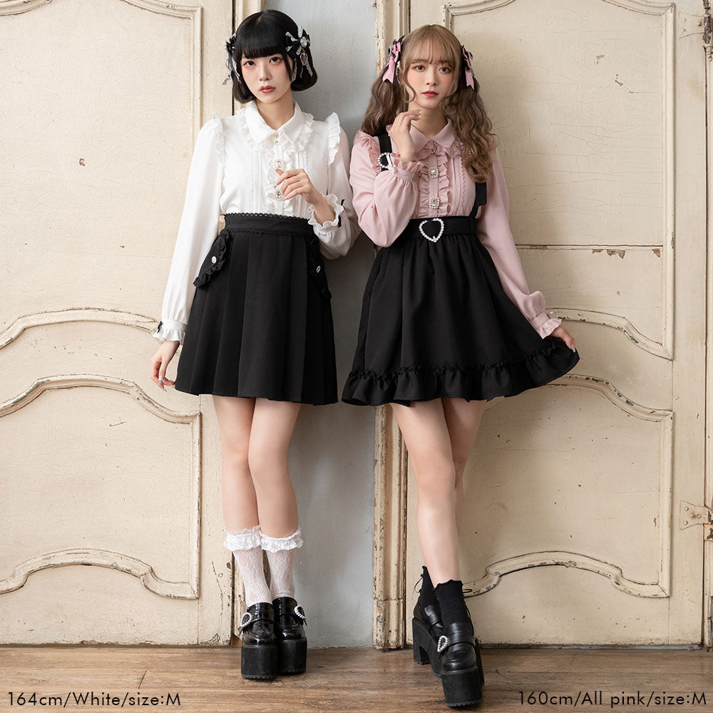 ♡ビジューリボンブラウス♡ キラキラビジューフリルリボンブラウス – レディース