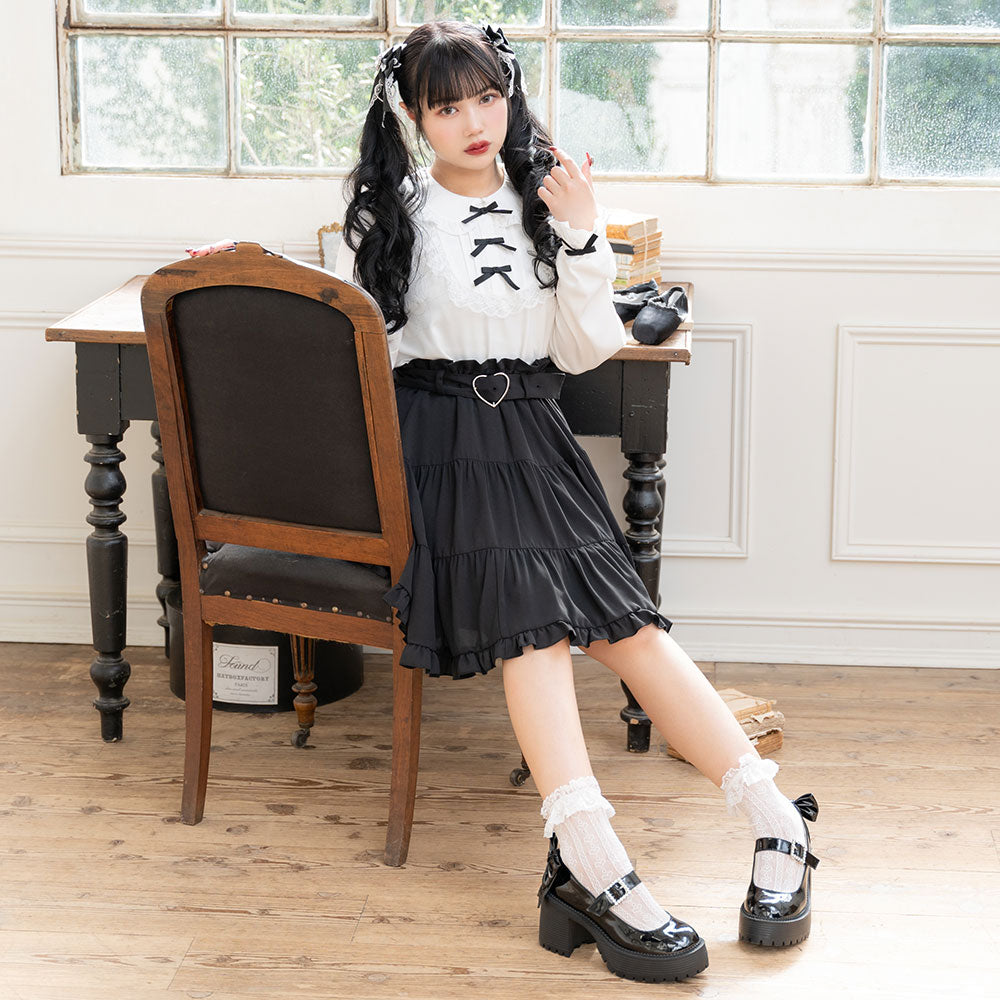 メール便】3連リボンレースヨークブラウス – レディースファッション