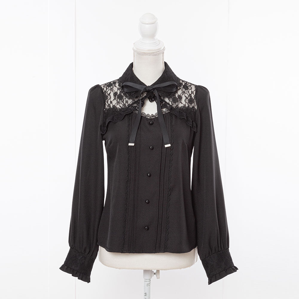 ブラウス シャツ レース刺繍リボンブラウス / ボレロ フリル レディース HEILIS ブラウス シャツ レース刺繍リボンブラウス / ボレロ