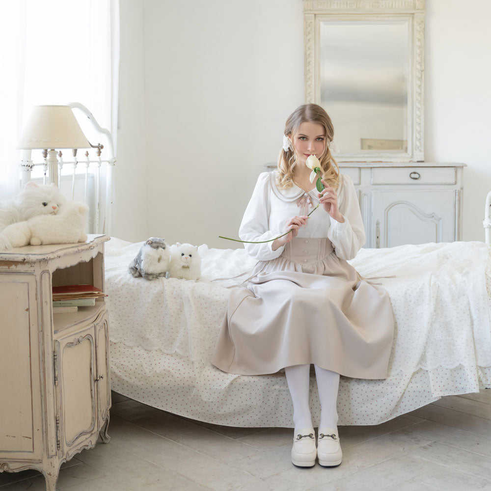 コルセット風サイドレースアップロングスカート – レディース