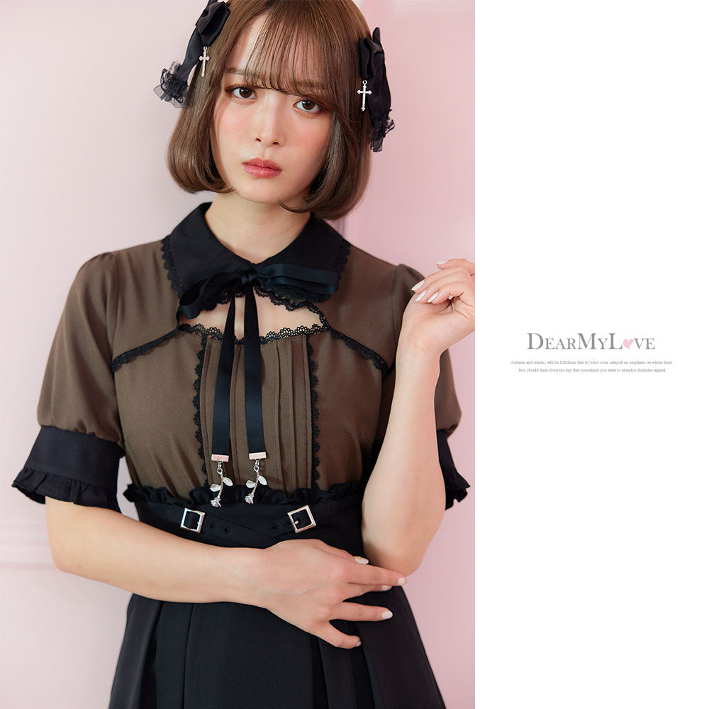 メール便】薔薇胸元開きブラウス – レディースファッション通販の夢