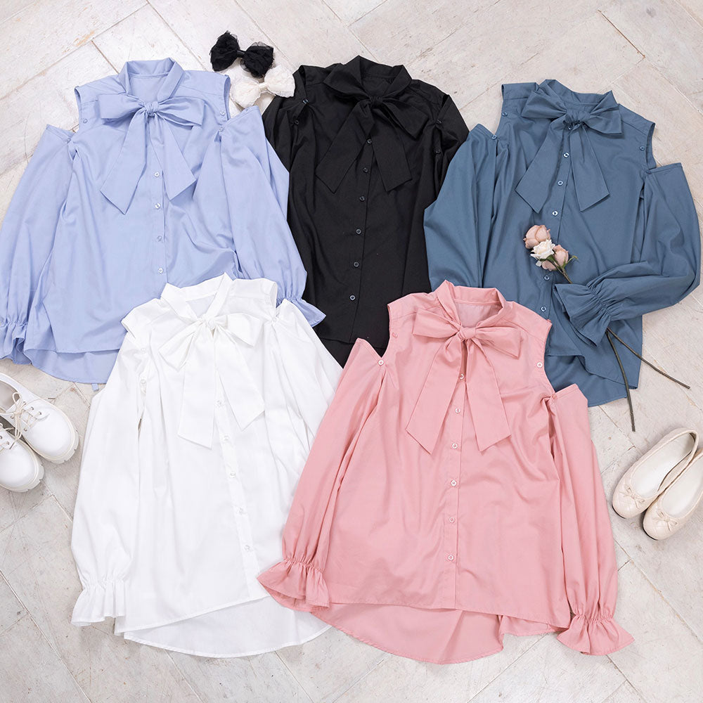 デイリー 長袖 リボン シャツ  ワンピース ドレス セール 40%OFF】プチハイプリーツ長袖ワンピース(504858609
