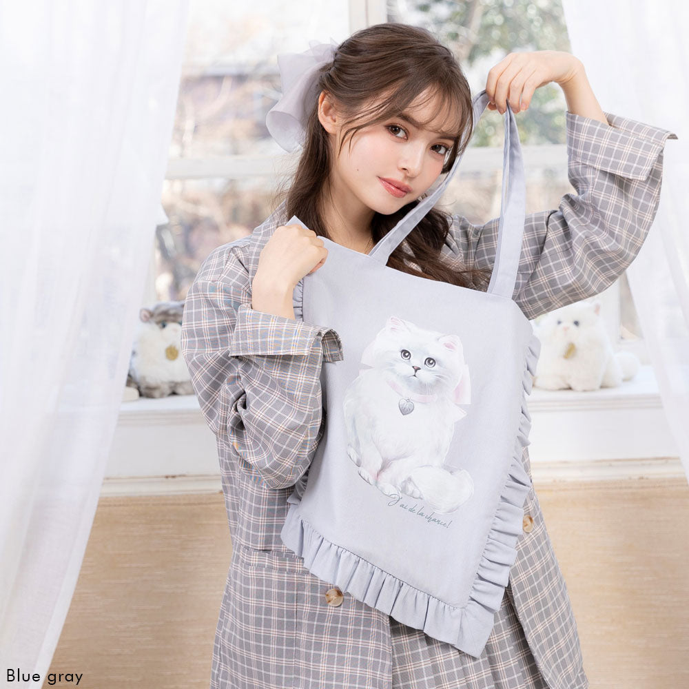おすまし猫ちゃんフリルトートバッグ – レディースファッション通販の
