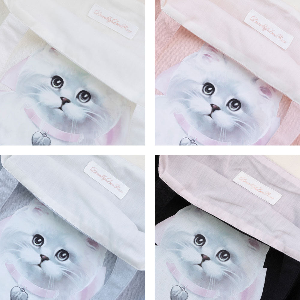 おすまし猫ちゃんフリルトートバッグ – レディースファッション