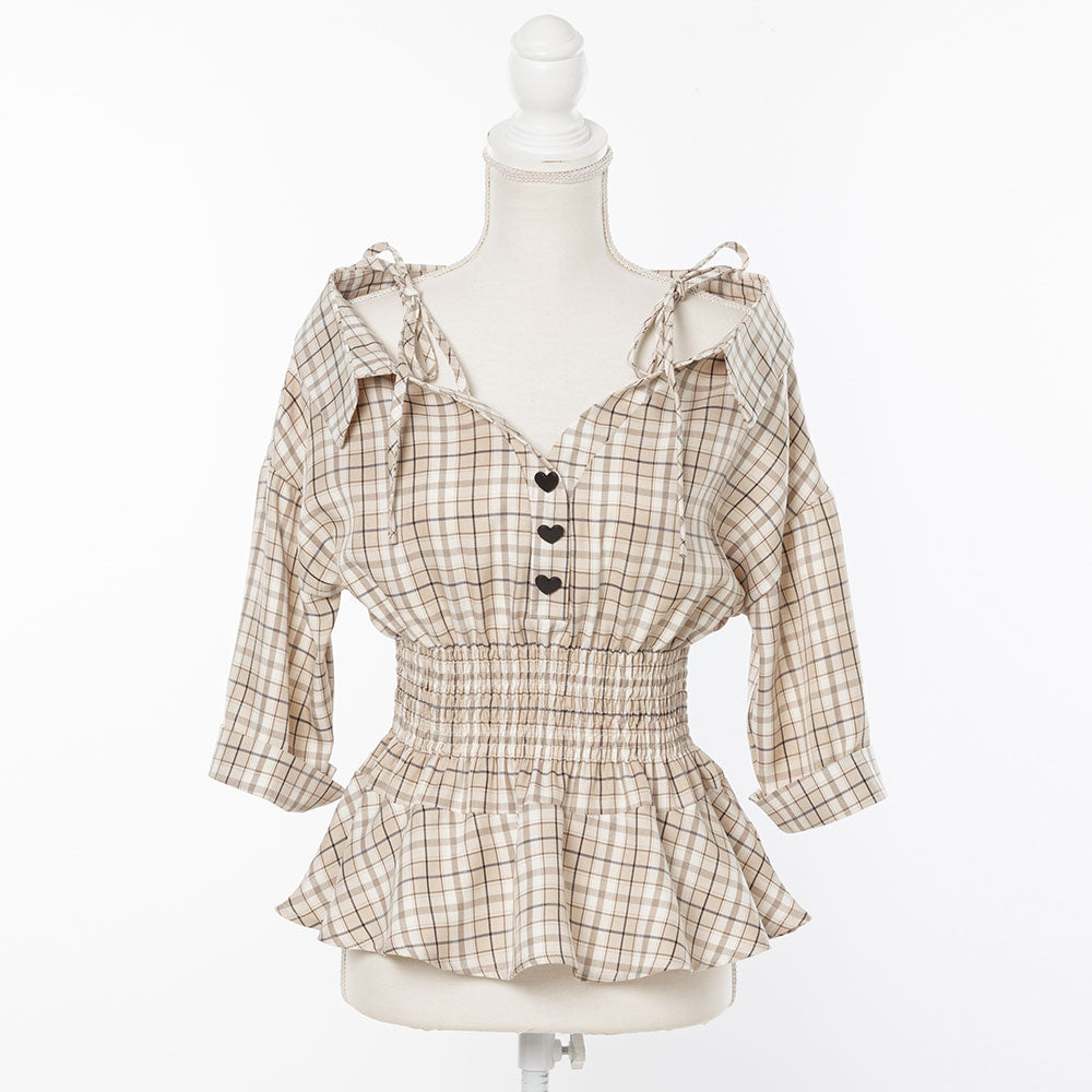 ＊ぷらむ＊ページ 抜き襟ペプラムシャツ – レディースファッション通販の夢展望【公式】