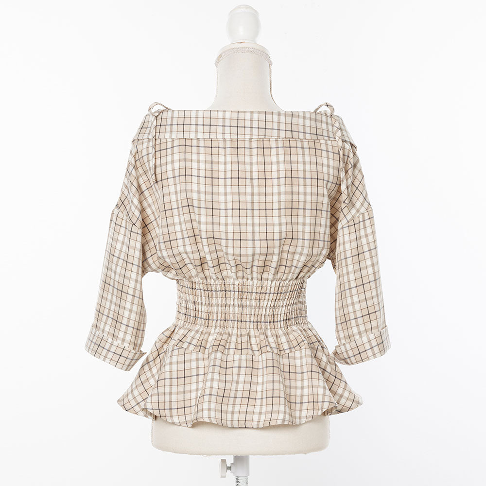 抜き襟ペプラムシャツ – レディースファッション通販の夢展望