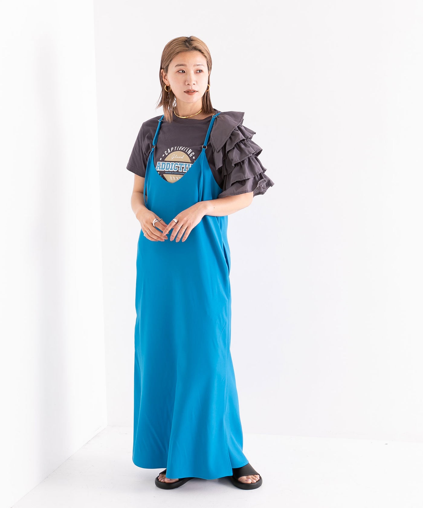 夢展望 チュール切替ワンピース ロング ブラック 3L チュール切替ワンピース – レディースファッション通販の夢展望