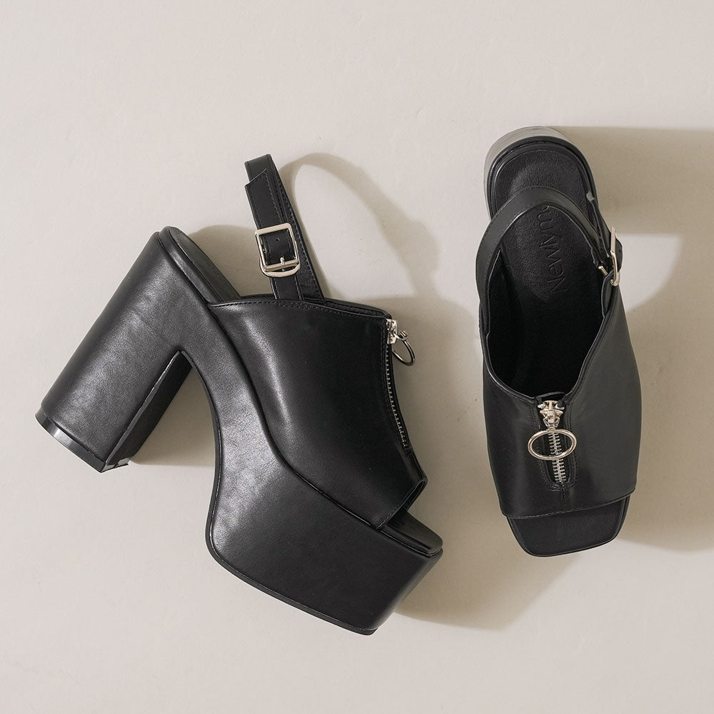 厚底ジップデザインベルトサンダル – レディースファッション通販の夢
