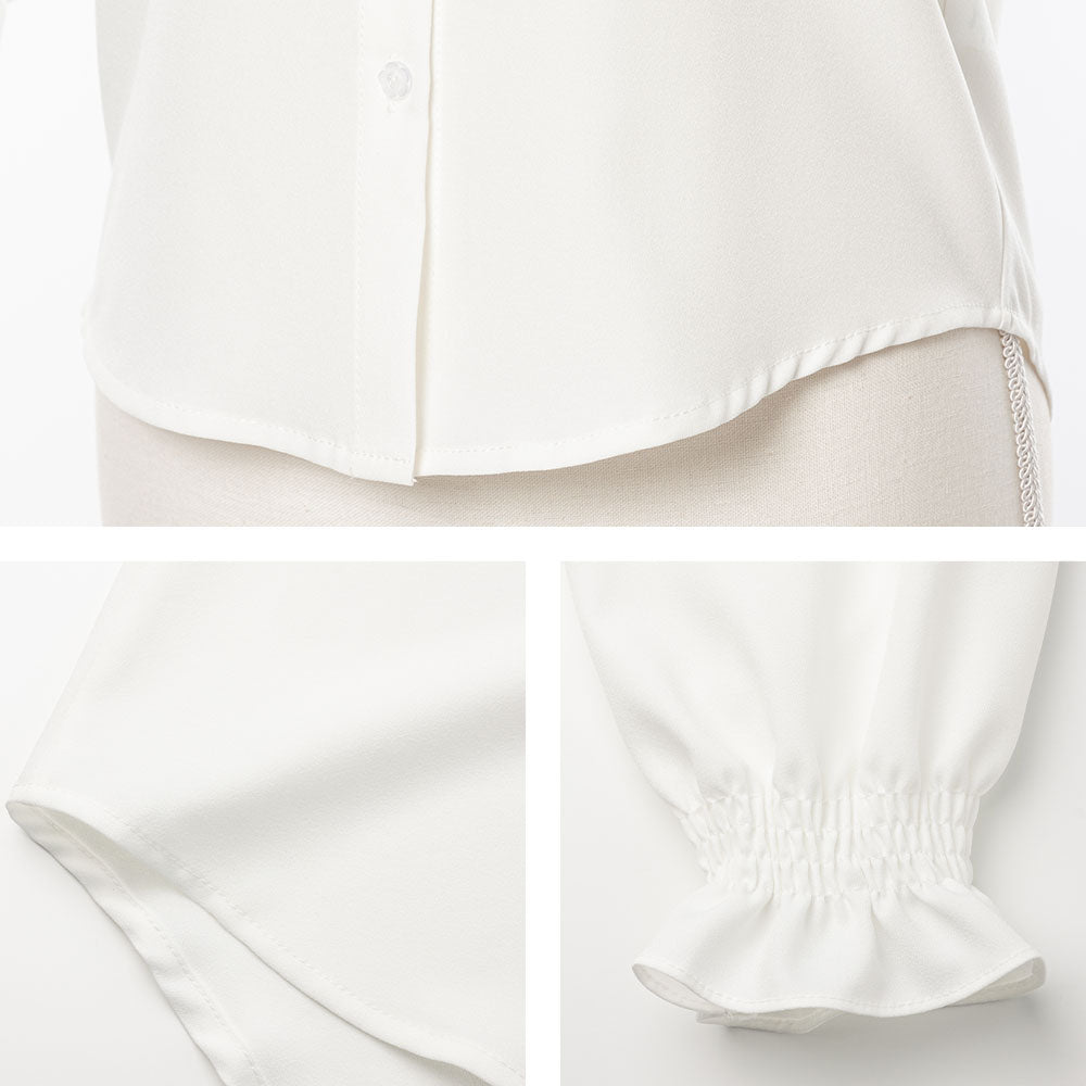 Vネックビッグセーラーフリル襟ブラウス – レディースファッション通販