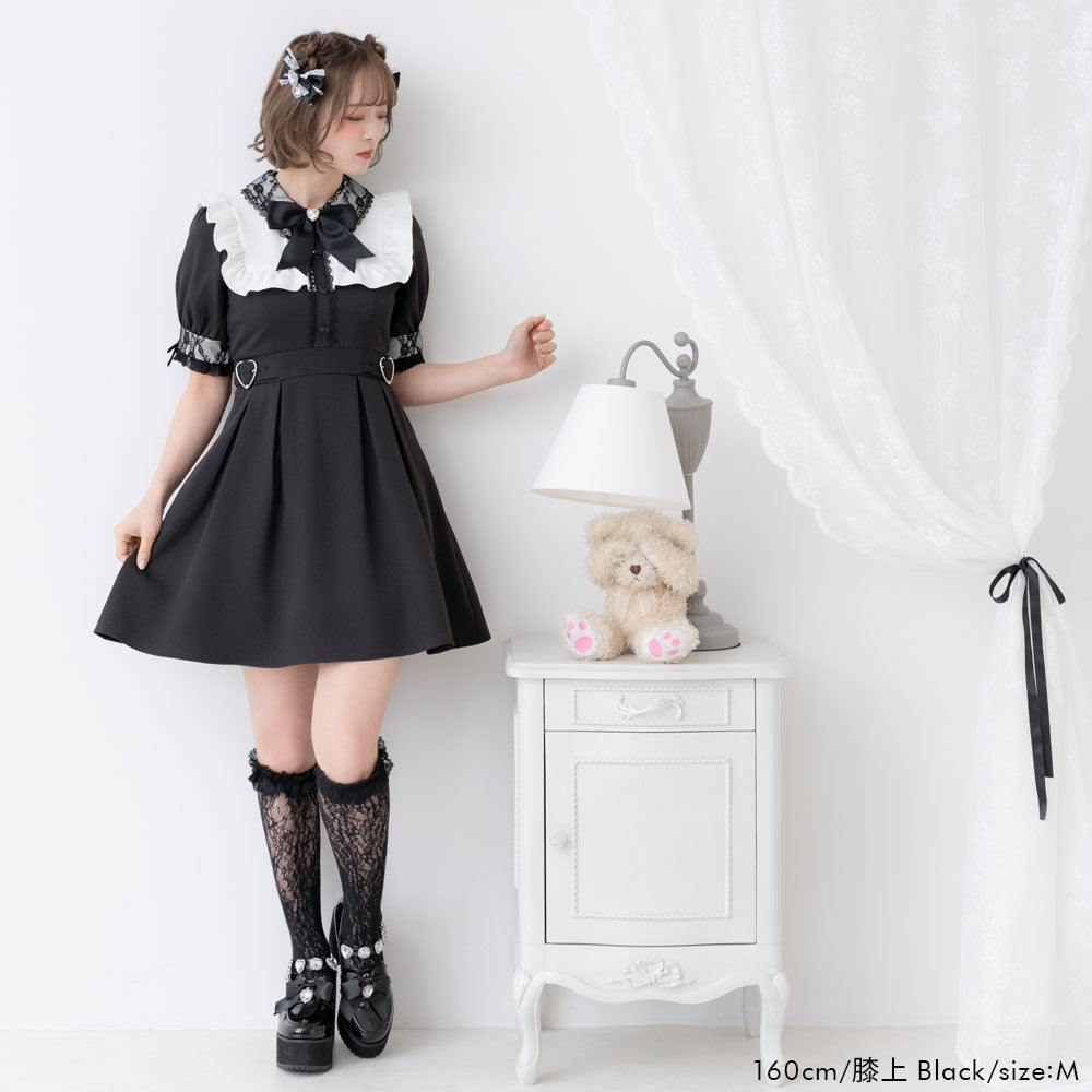 レース重ねハートバックルベルトワンピース – レディースファッション