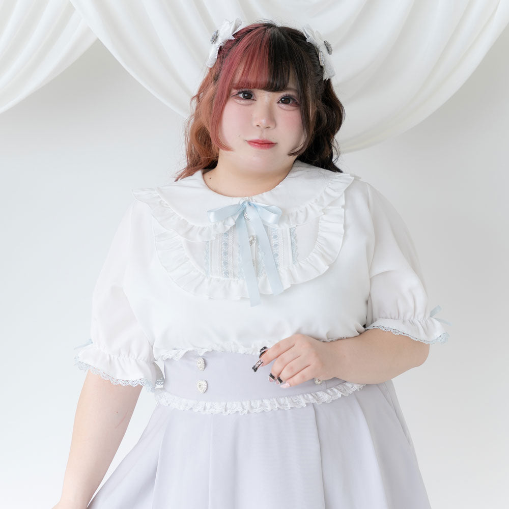美品❤︎SINME フリルブラウス　ホワイト SINME フリルシャツ オフホワイト S22SS-05-01 | geep