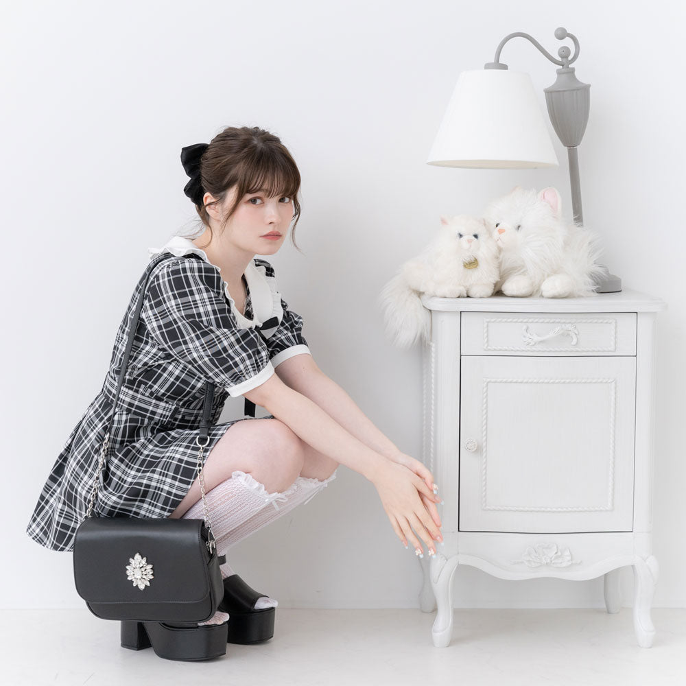 サロペットセットアップフリル襟ブラウスジップアップシフォン素材ガーリーフリル袖お出かけ清楚可愛い大人カジュアル/[ckt09] hyy-ladyshirt64-01.jpg