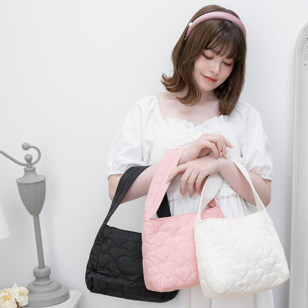 最終決算 ハートキルティングハンドバッグ – レディースファッション通販 バッグ