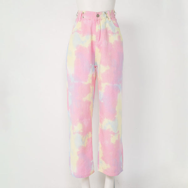 タイダイカラーデニムワイドパンツ