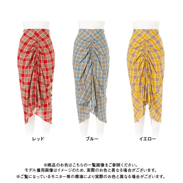 【特別プライス】チェック柄シャーリングタイトスカート