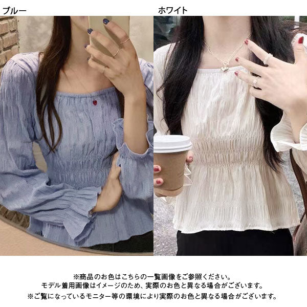 シャーリングブラウス