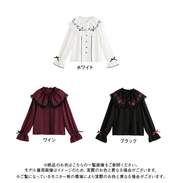 いばらの薔薇デザインフリルブラウス