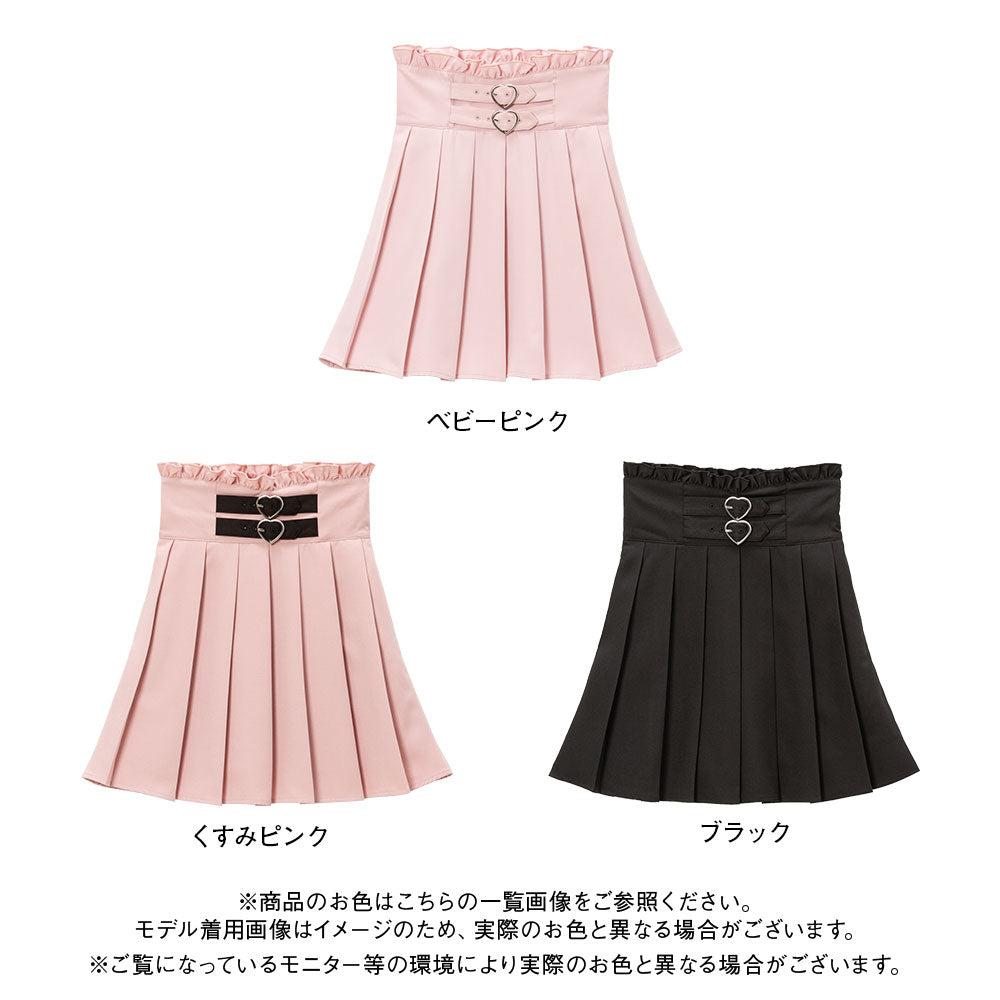 ハートバックルプリーツスカート – レディースファッション通販の夢