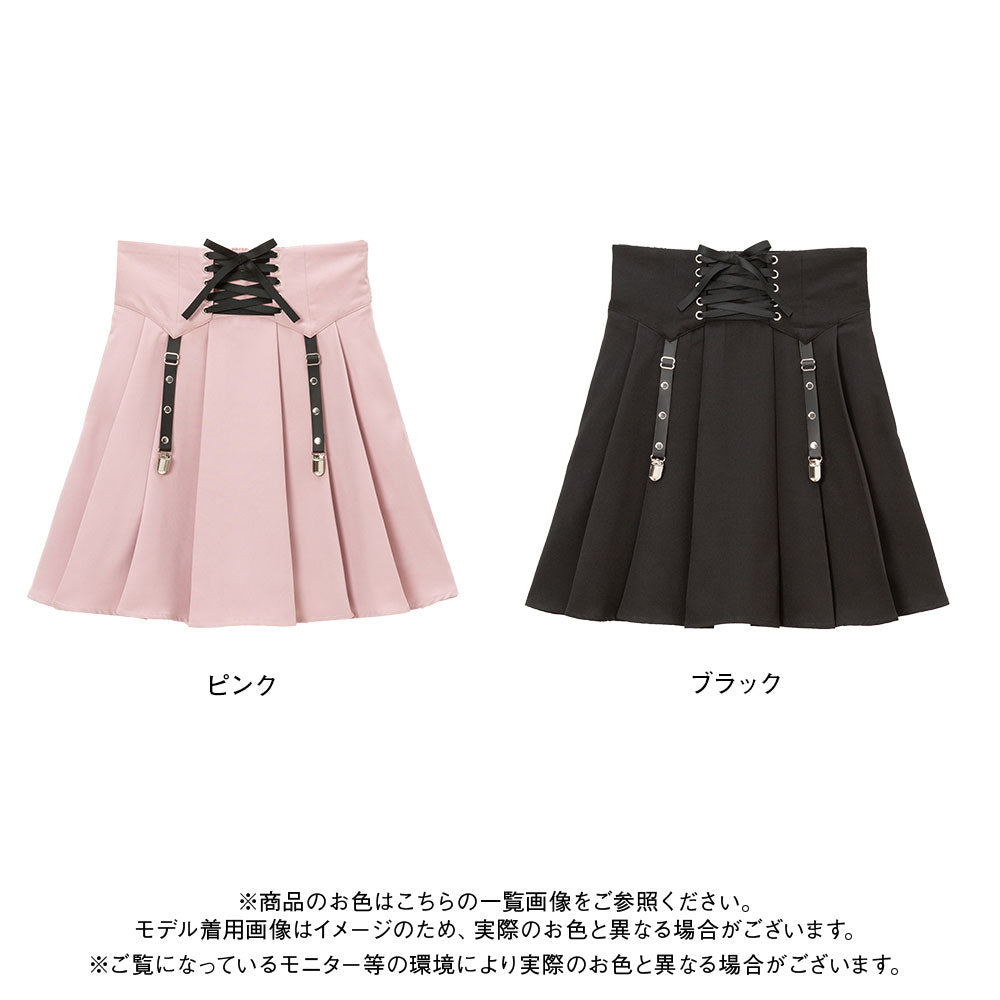 コルセットデザイン風プリーツスカート – レディース