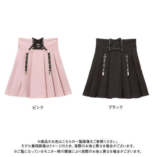 【ゲリラセール対象】コルセットデザイン風プリーツスカート